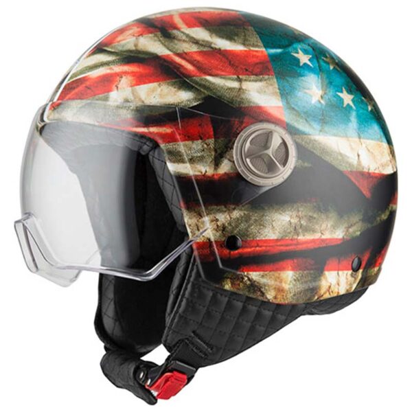 NZI Zeta Offener Motorradhelm - Glanz W-Vespa Retro Design Größe XS
