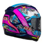 Casco NZI Eurus 2 Duo Komet Blue&Pink&Sky trasero