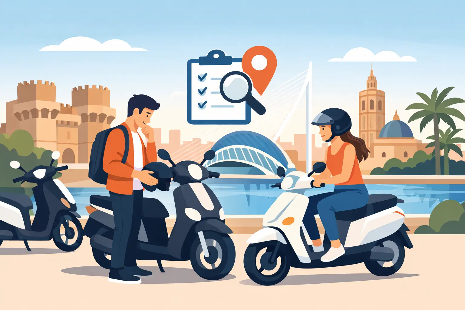 Alquilar scooter en Valencia centro: qué mirar