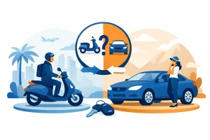 Alquiler de moto o coche: ¿qué te conviene?
