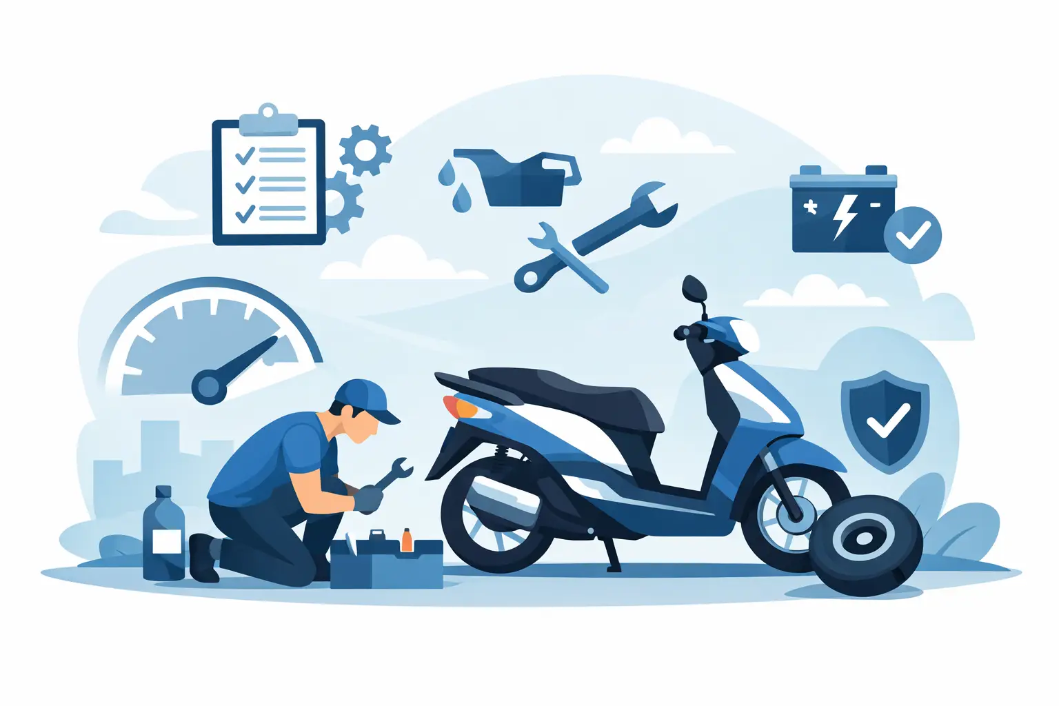 Guía mantenimiento scooter 125 para uso diario